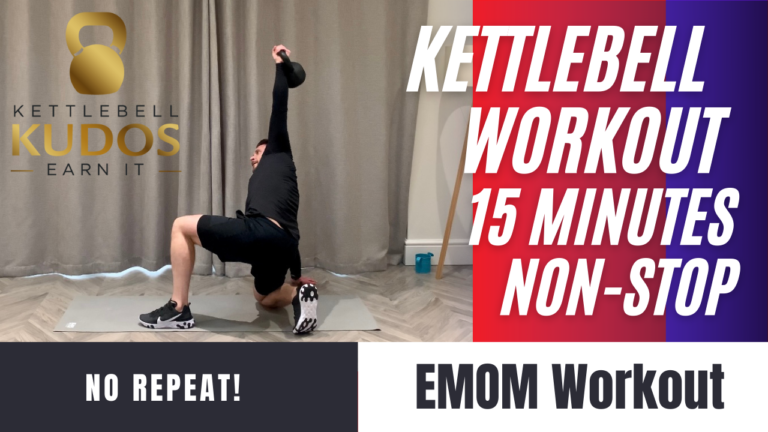 Full Body Kettlebell Workout – 15 Minutes – Tough Total Body Conditioning