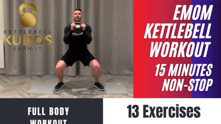 EMOM Full Body Kettlebell workout – 15 Minutes – No Repeat – No13